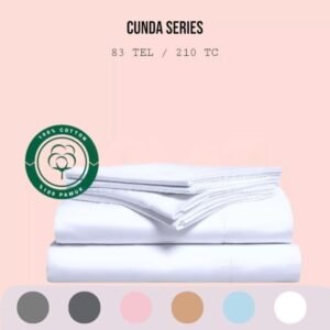 Cunda Series 83 Tel Plain Sateen Bed Sheet – 0 Cotton
