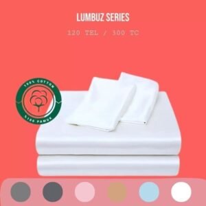 Lumbuz Series 120 Tel Plain Sateen Bedding Set – 0 Cotton