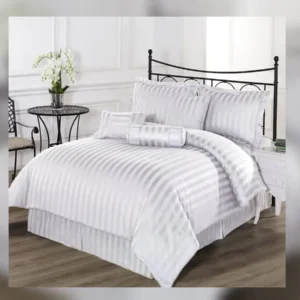 Double Duvet Cover 83 TC Striped Polysateen 200x230