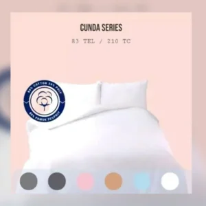 Cunda Collection 83 TC Plain Sateen Duvet Cover Set – 100% Cotton – Model 01
