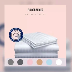 Flador Collection 83 TC Striped Sateen Duvet Cover Set – 80% Cotton 20% Poly