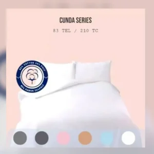 Cunda Collection 83 TC Plain Sateen Duvet Cover Set – 80% Cotton 20% Poly
