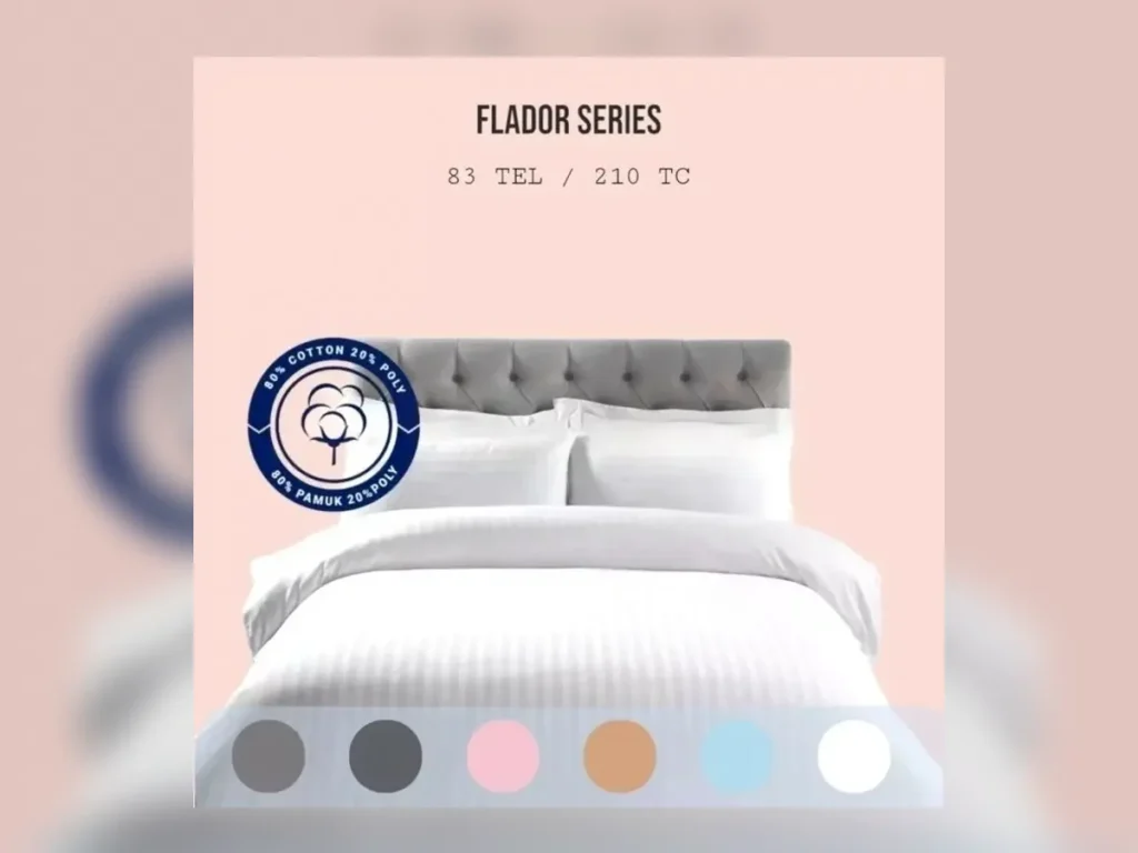 Flador Collection 83 TC Striped Sateen Bed Sheet – 80% Cotton 20% Poly — Textile Project Supply
