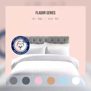 Flador Collection 83 TC Striped Sateen Bed Sheet – 80% Cotton 20% Poly