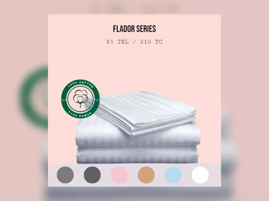 Flador Collection 83 TC Striped Sateen Bed Sheet – 100% Cotton — Textile Project Supply
