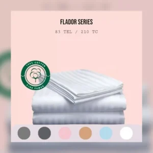 Flador Collection 83 TC Striped Sateen Bed Sheet – 100% Cotton