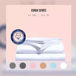 Cunda Collection 83 TC Striped Sateen Bed Sheet – 80% Cotton 20% Poly