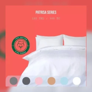Patrisa Collection 120 TC Striped Sateen Bed Sheet – 100% Cotton