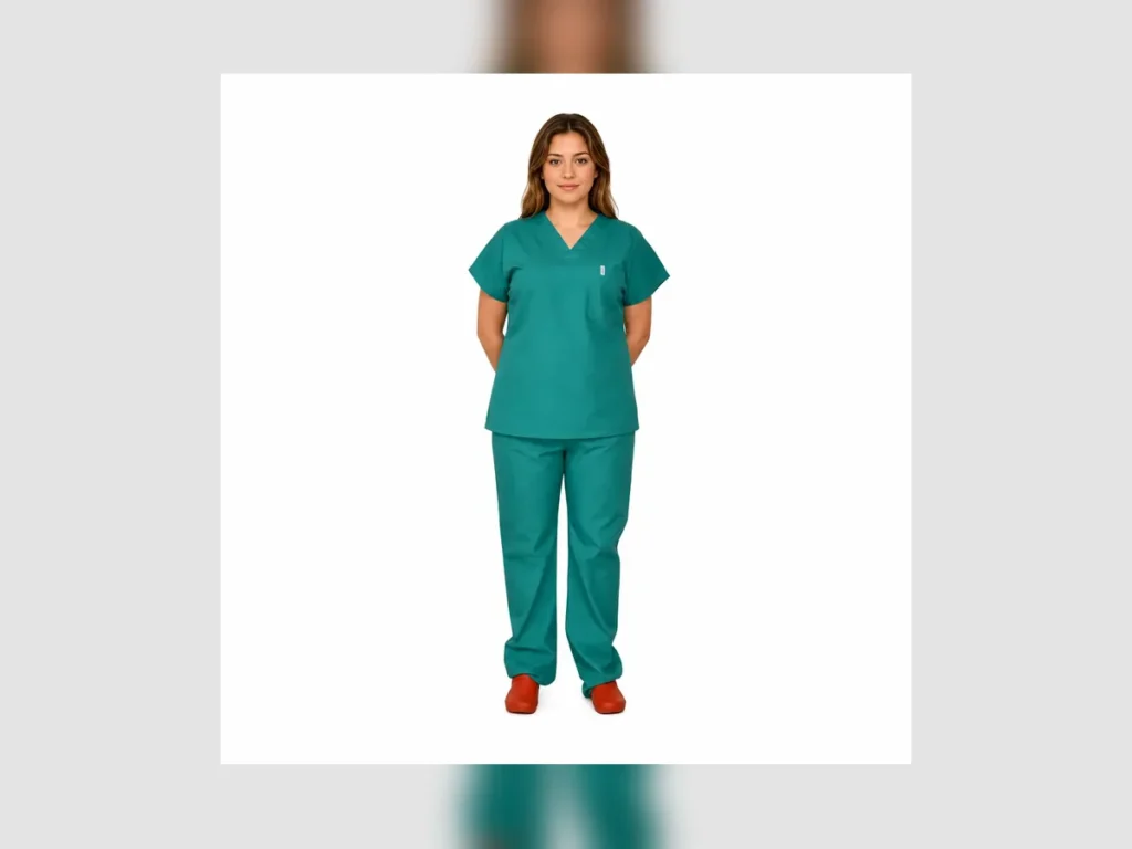 V-Neck Surgical Scrub Set – Model 01 — Textile Project Supply